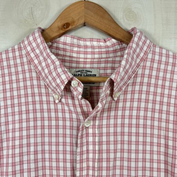 VTG Ralph Lauren Jeans Company Men’s Short Sleeve Button Up Shirt Red Plaid XXL - Picture 2 of 7